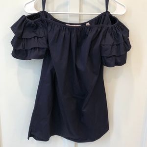 Ted Baker Navy Off-the-shoulder Top